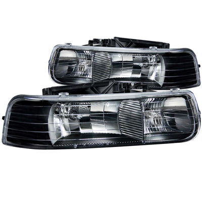Anzo 1999-2002 Chevrolet Silverado 1500 Crystal Headlights Black