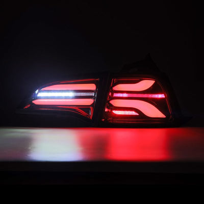 AlphaRex 17-23 Tesla Model 3 / 20-24 Model Y (Without Stock Amber Turn Signal) PRO-Series LED Tail Lights Jet Black