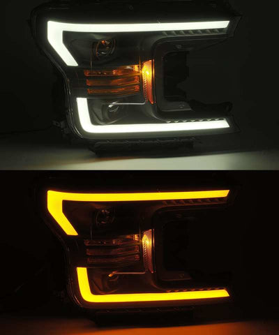 AlphaRex 18-20 Ford F150 PRO-Series Halogen Projector Headlights Black