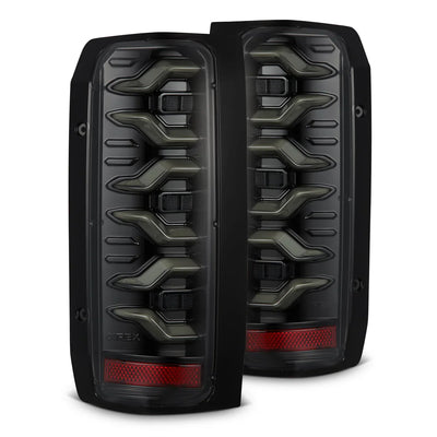 AlphaRex 87-96 Ford F-Series/Bronco LUXX-Series LED Tail Lights Alpha-Black