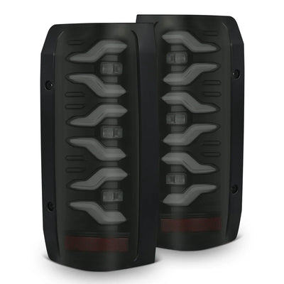 AlphaRex 87-96 Ford F-Series/Bronco LUXX-Series LED Tail Lights Black
