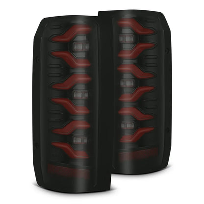 AlphaRex 87-96 Ford F-Series/Bronco LUXX-Series LED Tail Lights Black Red