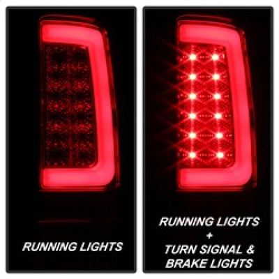 Spyder 07-13 GMC Sierra 1500 V2 Light Bar LED Tail Lights - Red Clear (ALT-YD-GS07V2-LBLED-RC) 5084767