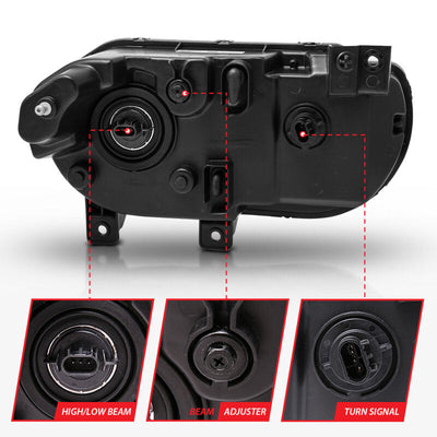 Anzo  2008-2014 Dodge Challenger Crystal Headlights Black