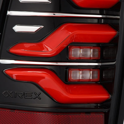 AlphaRex 05-15 Toyota Tacoma LUXX-Series LED Tail Lights Black-Red