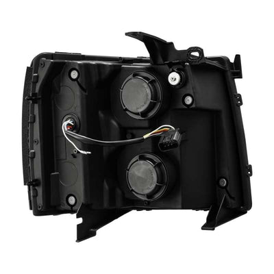 AlphaRex 07-13 Chevrolet Silverado LUXX-Series LED Projector Headlights Jet Black