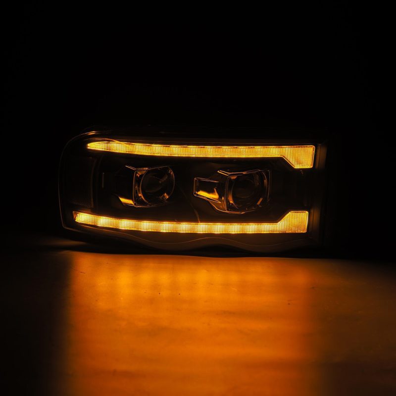 AlphaRex 02-05 Dodge Ram PRO-Series Halogen Projector Headlights Chrome