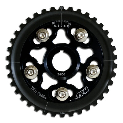 AEM Electronics Tru-Time Cam Gear Black 5-Bolt Honda D15B7 D16A6 & D16Z6