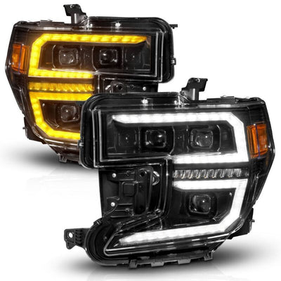 ANZO 19-21 GMC Sierra 1500 LED Projector Headlight w/Switchback+Sequential - Black 111600