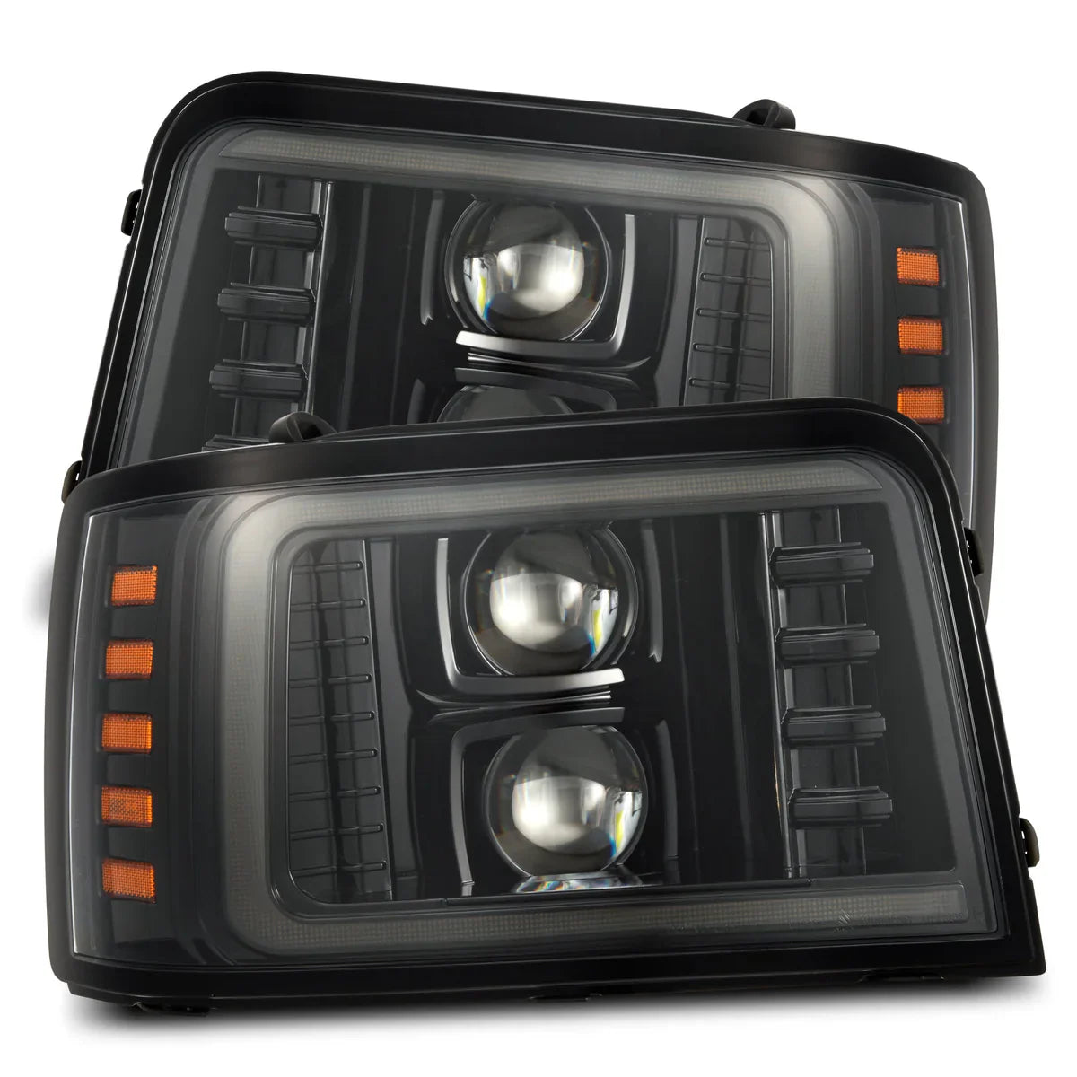 AlphaRex 92-96 Ford F-Series/Bronco LUXX-Series LED Projector Headlights Alpha-Black