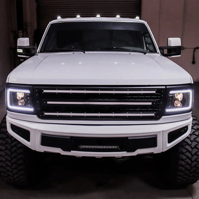 AlphaRex 92-96 Ford F-Series/Bronco LUXX-Series LED Projector Headlights Alpha-Black