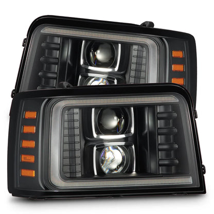 AlphaRex 92-96 Ford F-Series/Bronco LUXX-Series LED Projector Headlights Black