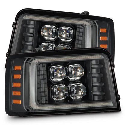 AlphaRex 92-96 Ford F-Series/Bronco NOVA-Series LED Projector Headlights Black
