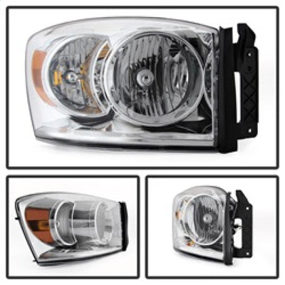 SPYDER Xtune Dodge Ram 1500 06-08 / Ram 2500/3500 06-09 Amber Crystal Headlights Chrome HD-JH-DR06-AM-C 9022913
