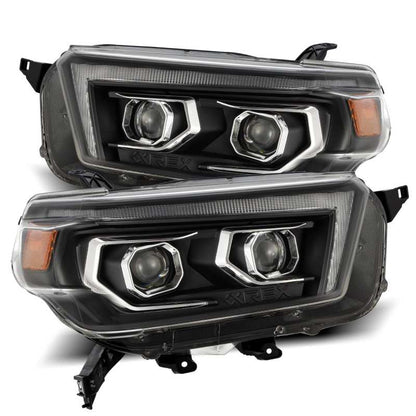 AlphaRex 10-13 Toyota 4Runner PRO-Series Halogen Projector Headlights Black