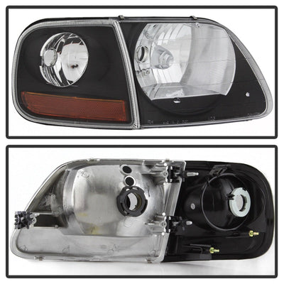 SPYDER xTune 97-03 Ford F-150 4pc OEM Style Headlights w/Corner - Black (HD-JH-FF15097-L-SET-BK) 9042638