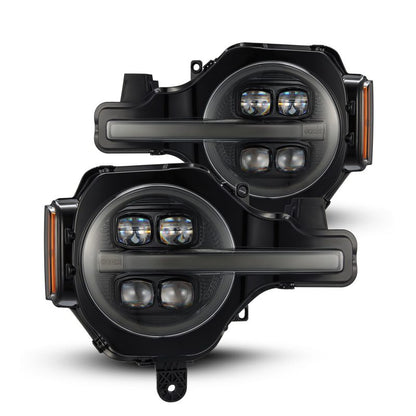 AlphaRex 21-25 Ford Bronco /22-25 Ford Bronco Raptor NOVA-Series LED Projector Headlights Alpha-Black