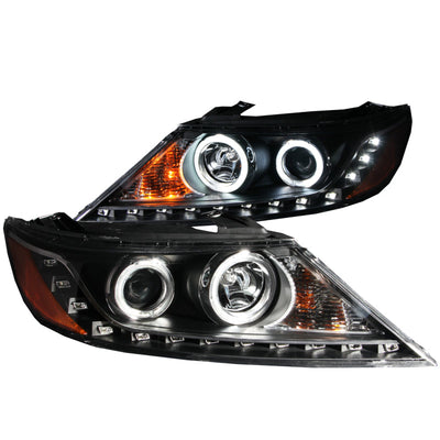 Anzo 2011-2013 Kia Sorento Projector Headlights w/ Halo Black (CCFL)