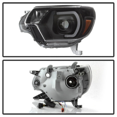 SPYDER xTune Toyota Tacoma 12-15 Headlights - Light Bar DRL - Black PRO-JH-TTA12-LBDRL-BK 9037542
