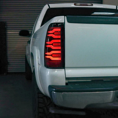 AlphaRex 99-06 Chevrolet Silverado Sierra LUXX-Series LED Tail Lights Alpha-Black