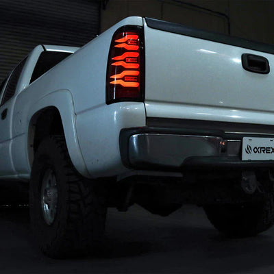 AlphaRex 99-06 Chevrolet Silverado/99-06 GMC Sierra LUXX-Series LED Tail Lights Black Red