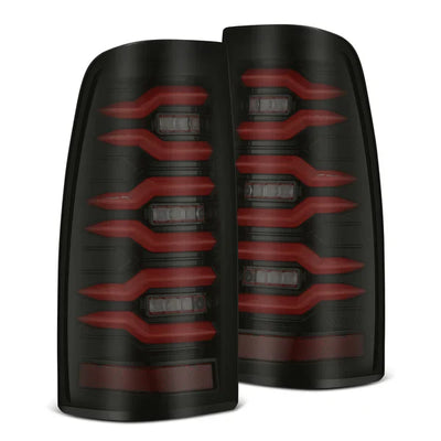 AlphaRex 99-06 Chevrolet Silverado/99-06 GMC Sierra LUXX-Series LED Tail Lights Black Red