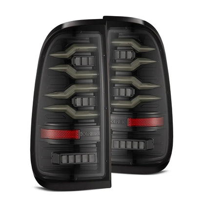AlphaRex 99-16 Ford Super Duty / 97-03 F150 LUXX-Series LED Tail Lights Alpha-Black