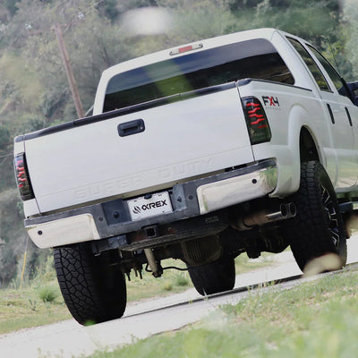 AlphaRex 99-16 Ford Super Duty / 97-03 F150 LUXX-Series LED Tail Lights Alpha-Black