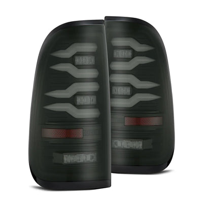AlphaRex 99-16 Ford Super Duty / 97-03 F150 LUXX-Series LED Tail Lights Black