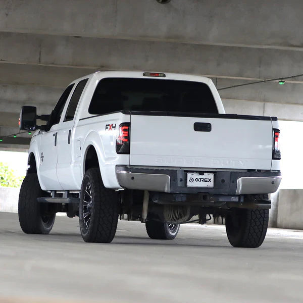 AlphaRex 99-16 Ford Super Duty / 97-03 F150 LUXX-Series LED Tail Lights Black Red