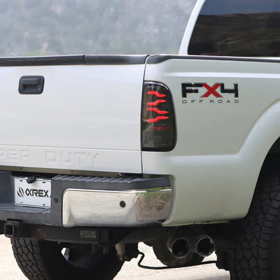 AlphaRex 99-16 Ford Super Duty / 97-03 F150 LUXX-Series LED Tail Lights Black Red