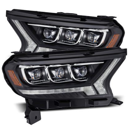 AlphaRex 19-23 Ford Ranger NOVA-Series LED Projector Headlights Black