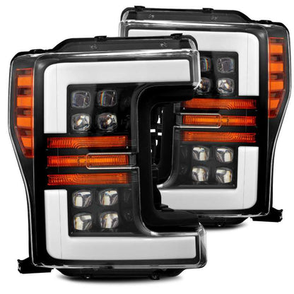 AlphaRex 17-19 Ford Super Duty NOVA-Series LED Projector Headlights Jet Black