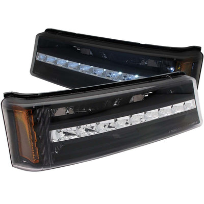 Anzo 2003-2006 Chevrolet Silverado 1500 LED Parking Lights Black w/ Amber R