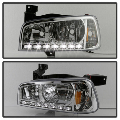 SPYDER Xtune Dodge Charger 06-10 1Pc LED Crystal Headlights Chrome HD-ON-DCH05-1PC-LED-C 5017628