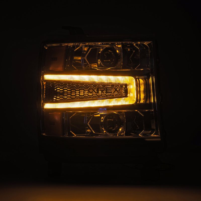 AlphaRex 16-18 Chevrolet Silverado 1500 LUXX-Series LED Projector Headlights Chrome