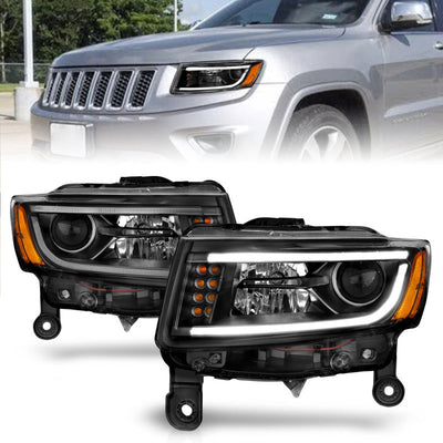 Anzo 2014-2015 Jeep Grand Cherokee Projector Headlights w/ Plank Style Desi