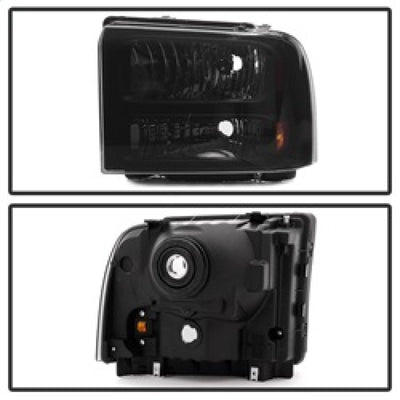 SPYDER Xtune Ford F250 F350 F450 Superduty Excursion 99-04 Headlights Black Smoked HD-JH-FF25099-HA-BSM 9033001