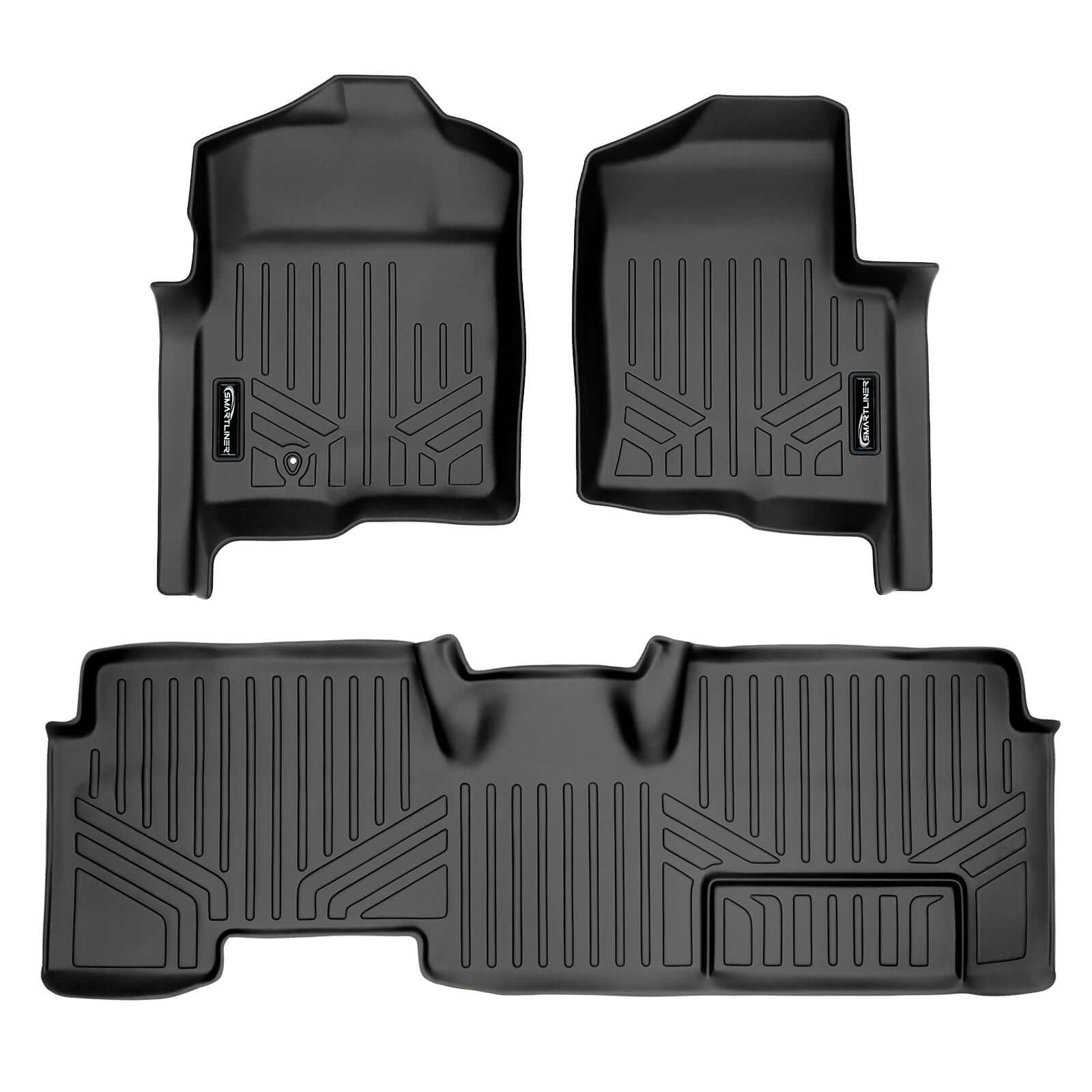 SMARTLINER Custom Fit Floor Liners For 2009-2010 Ford F-150 SuperCab with Flow-Through Center Console