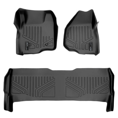 SMARTLINER Custom Fit Floor Liners For 2011-2012 Ford F-250/F-350/F-450 Super Duty Crew Cab with Depressed Drivers Side Pedal