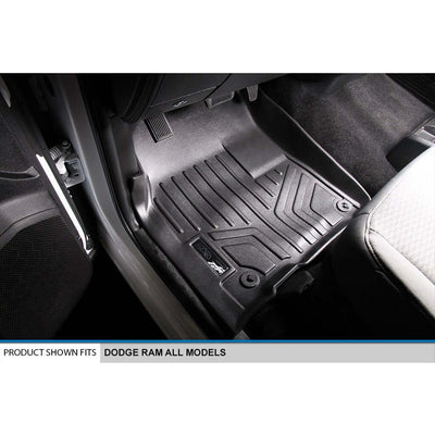 SMARTLINER Custom Fit Floor Liners For 2012-2022 RAM Standard Cab or Quad Cab with 1st Row Dual Floor Hooks
