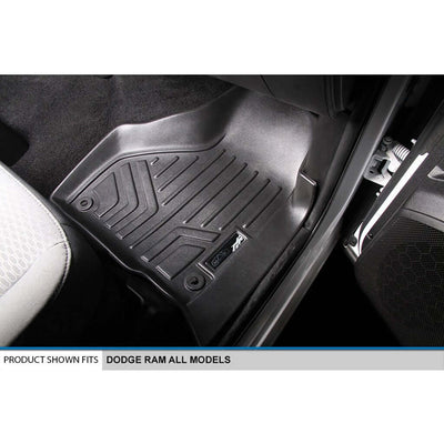 SMARTLINER Custom Fit Floor Liners For 2012-2022 RAM Standard Cab or Quad Cab with 1st Row Dual Floor Hooks