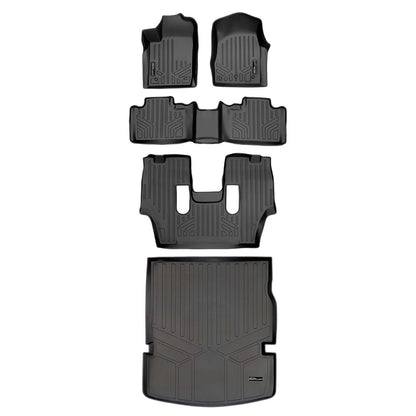 Smart Trim™ Custom Fit Floor Liners For 13-16 Durango with 1st Row Dual Floor Hooks & 2nd Row Bucket Seats