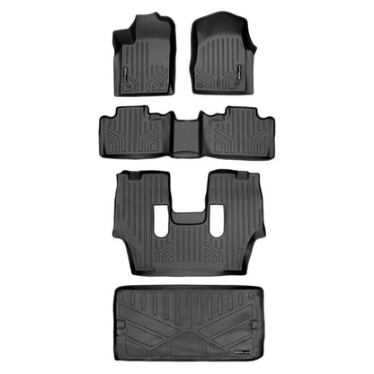 Smart Trim™ Custom Fit Floor Liners For 13-16 Durango with 1st Row Dual Floor Hooks & 2nd Row Bucket Seats