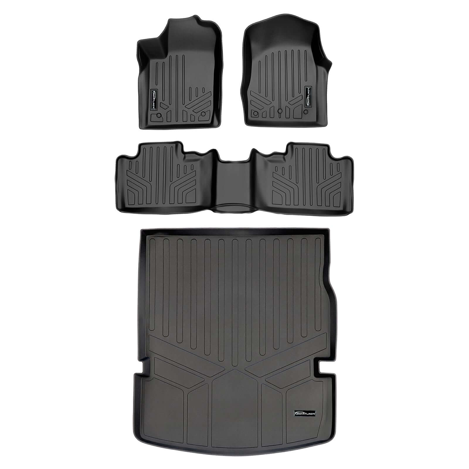 Smart Trim™ Floor Liners For 2013-16 Durango with 1st Row Dual Floor Hooks & 2nd Row Bench Seat