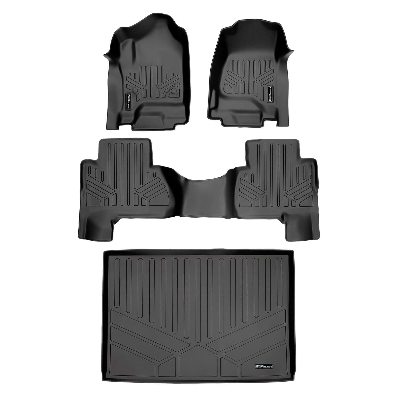 SMARTLINER Custom Fit Floor Liners For 2015-2020 Cadillac Escalade ESV with 2nd Row Bench Seat