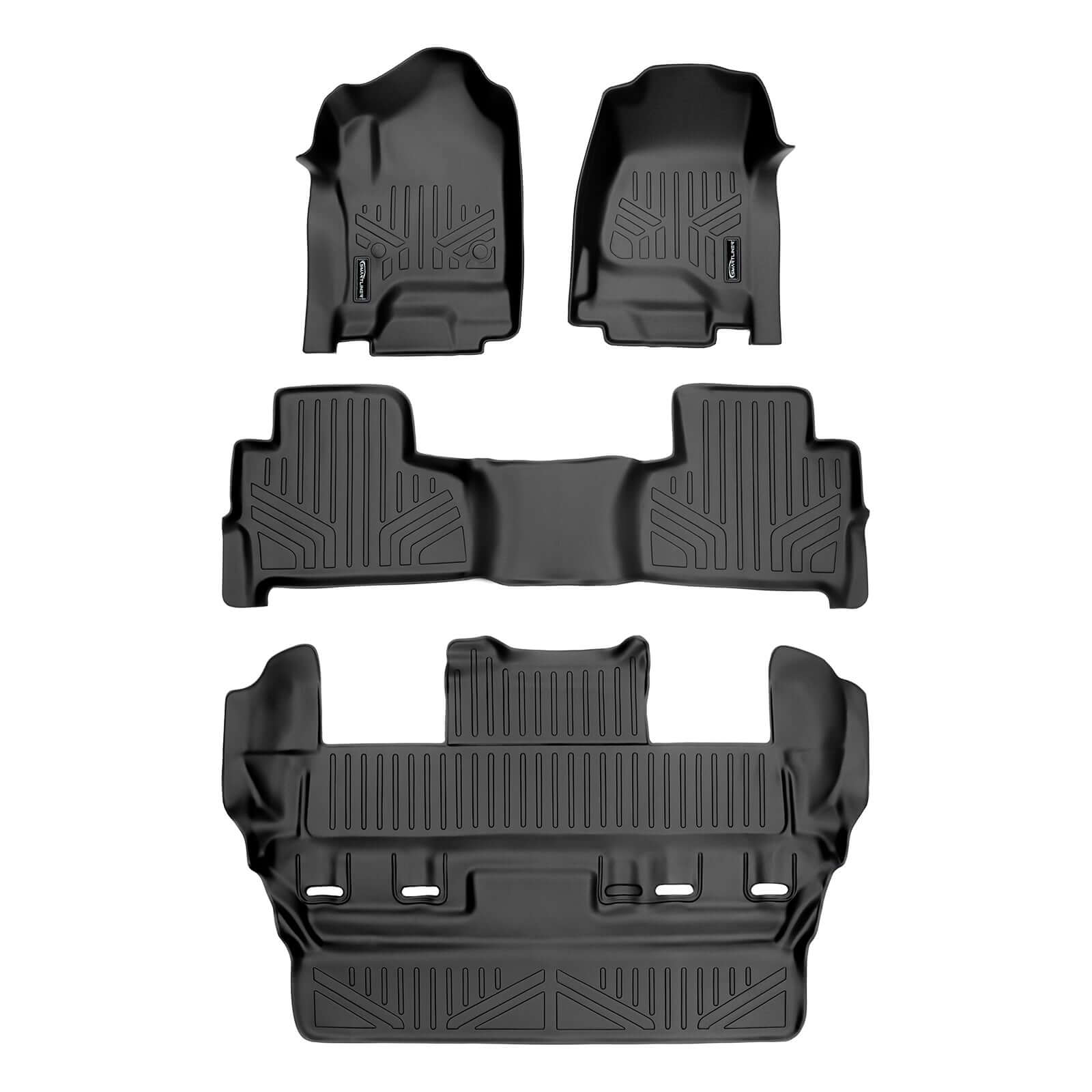 Smart Trim™ Custom Fit Floor Liners For 2015-2020 Chevrolet Tahoe / GMC Yukon With 2nd Row Bucket Seats