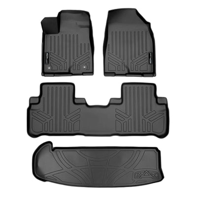 SMARTLINER Custom Fit Floor Liners For 2014-2019 Toyota Highlander (with 2nd Row Bench Seat)