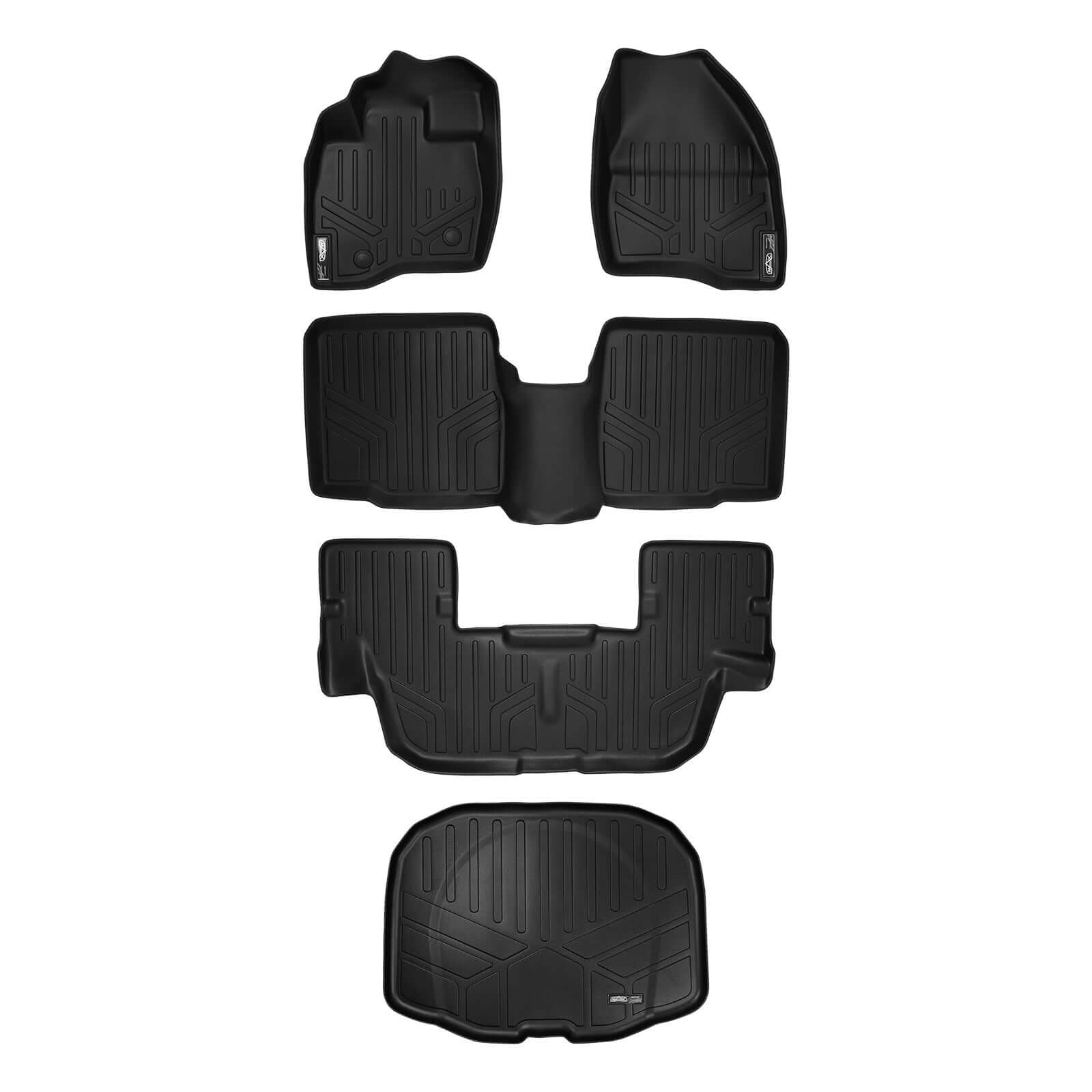 SMARTLINER Custom Fit Floor Liners For 2015-2016 Ford Explorer without 2nd Row Center Console