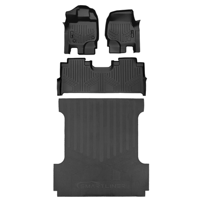 SmartCoverage™ Floor Liners For 2022-2025 Ford F-150 Lightning (1st Row Bucket) & OEM 2nd Row Under Seat Storage